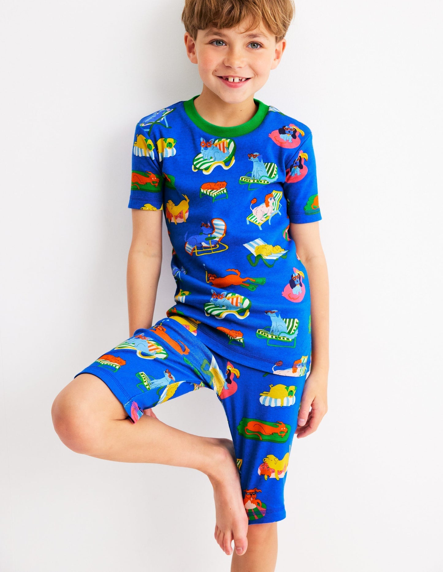 Snug Short John Pajamas - Poolside Pets