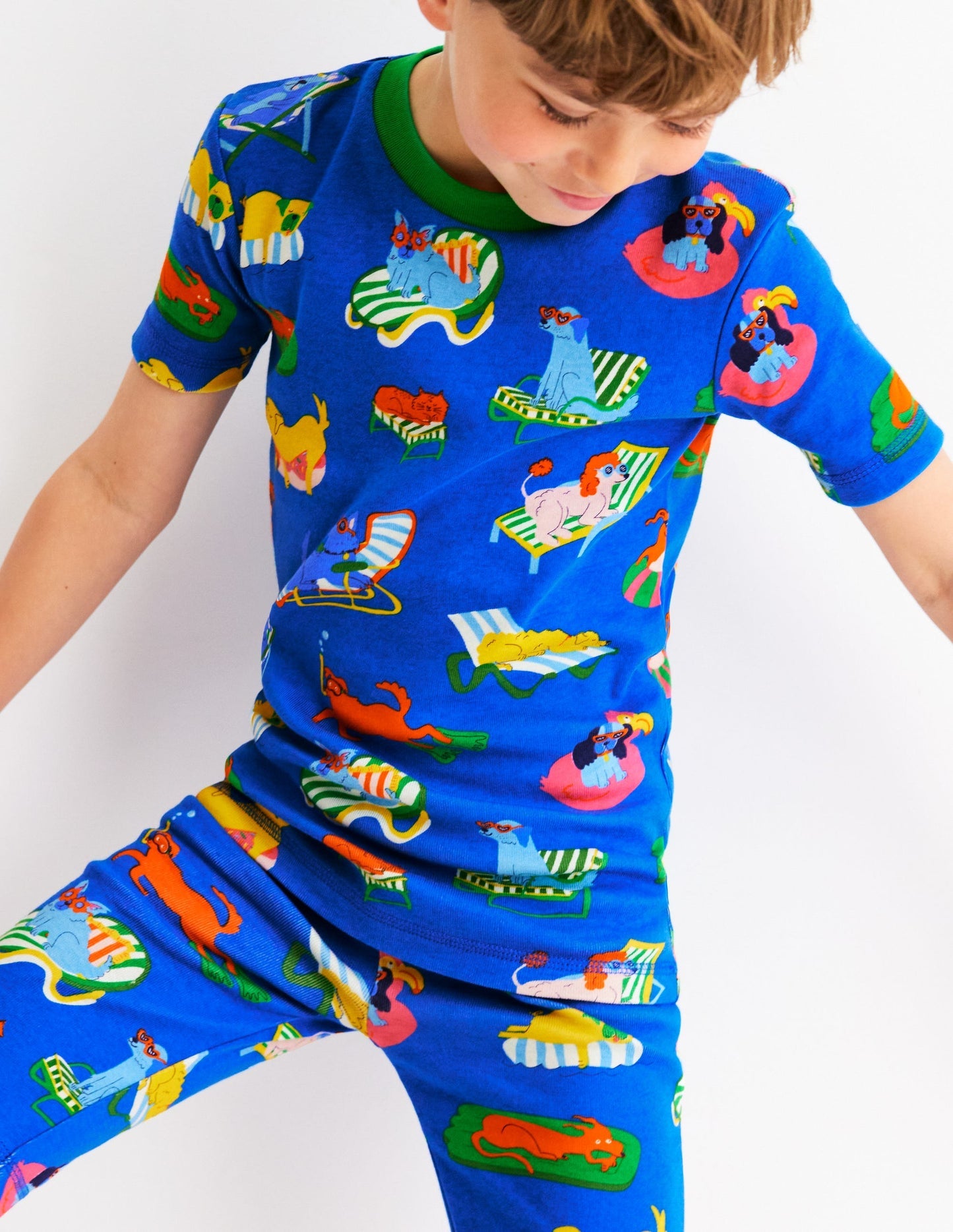 Snug Short John Pajamas - Poolside Pets