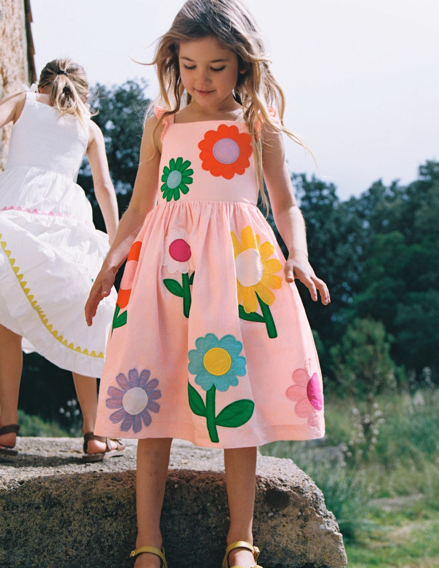 Annalisa Appliqué Sundress - Pink Flower