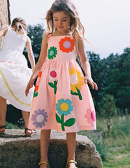 Annalisa Appliqué Sundress - Pink Flower