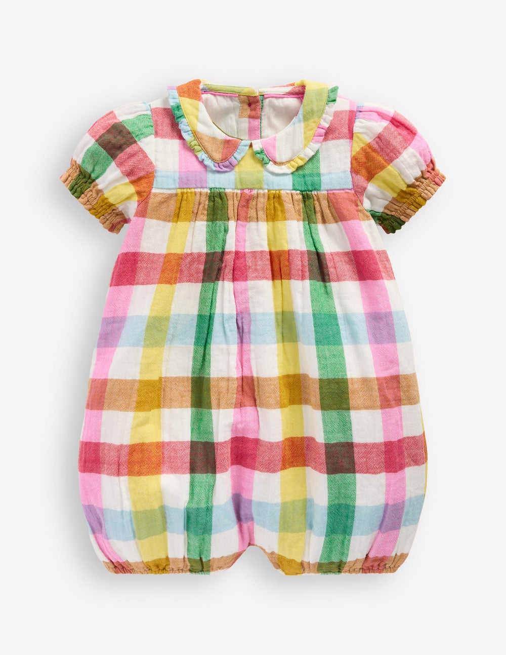Double Cloth Romper - Multi Check