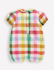 Double Cloth Romper - Multi Check