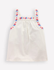 Embroidered Sleeveless Top - Soft Ivory
