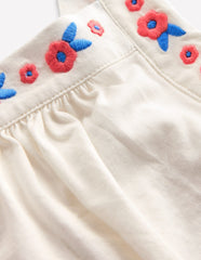 Embroidered Sleeveless Top - Soft Ivory