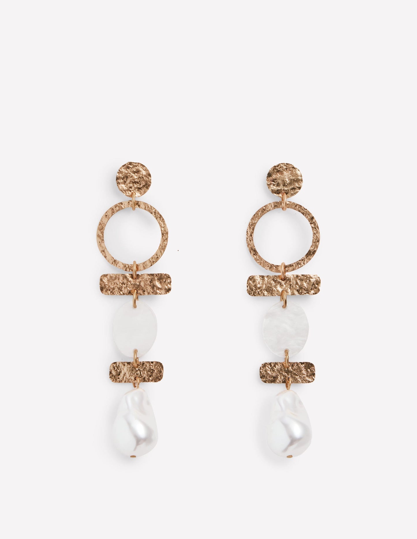 Statement Drop Earrings - Gold/Pearl