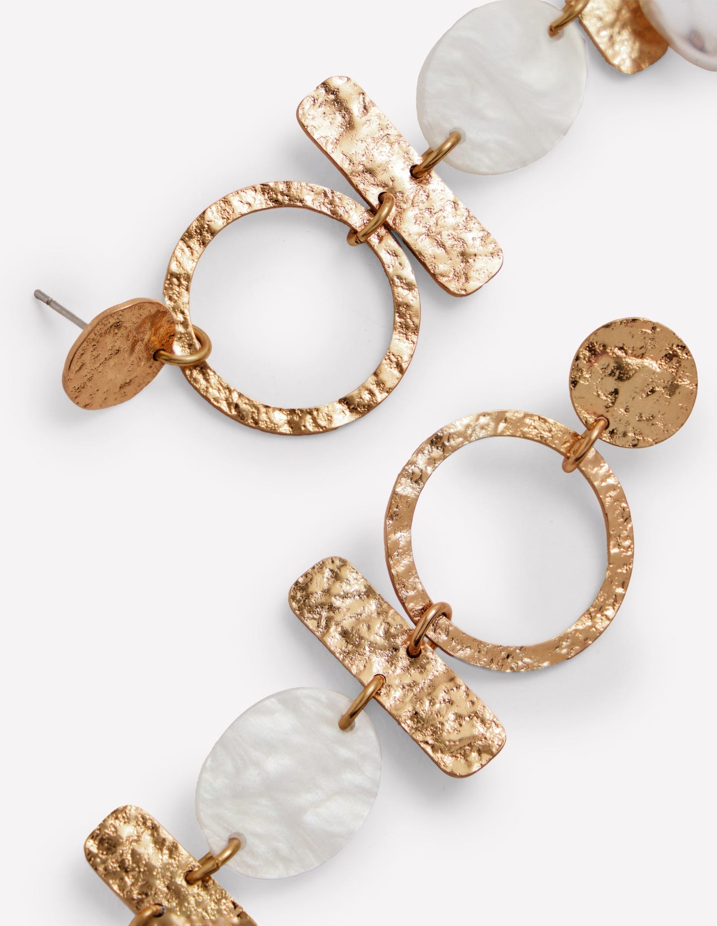 Statement Drop Earrings - Gold/Pearl