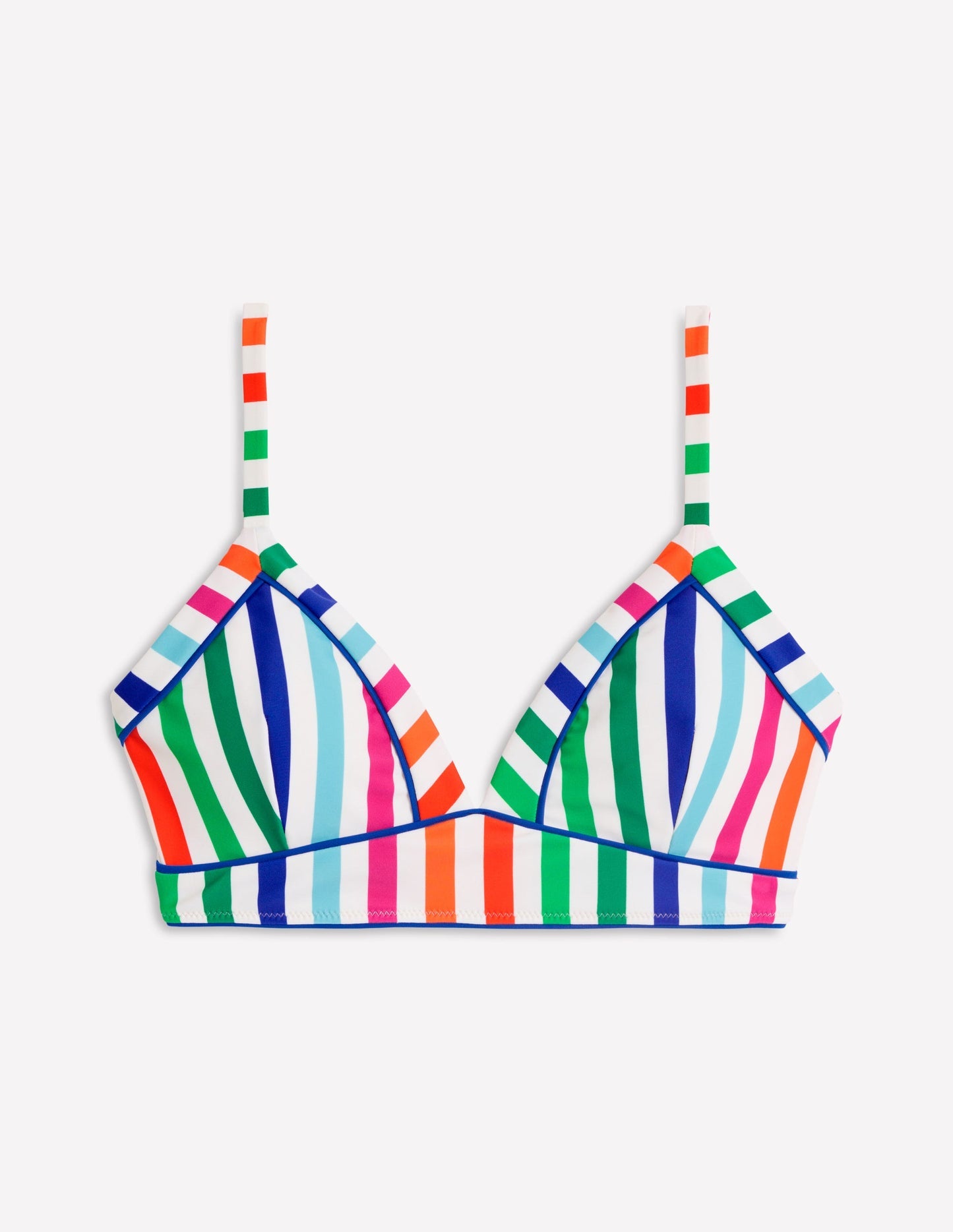 Kasos String V Neck Bikini Top - Multi Stripe