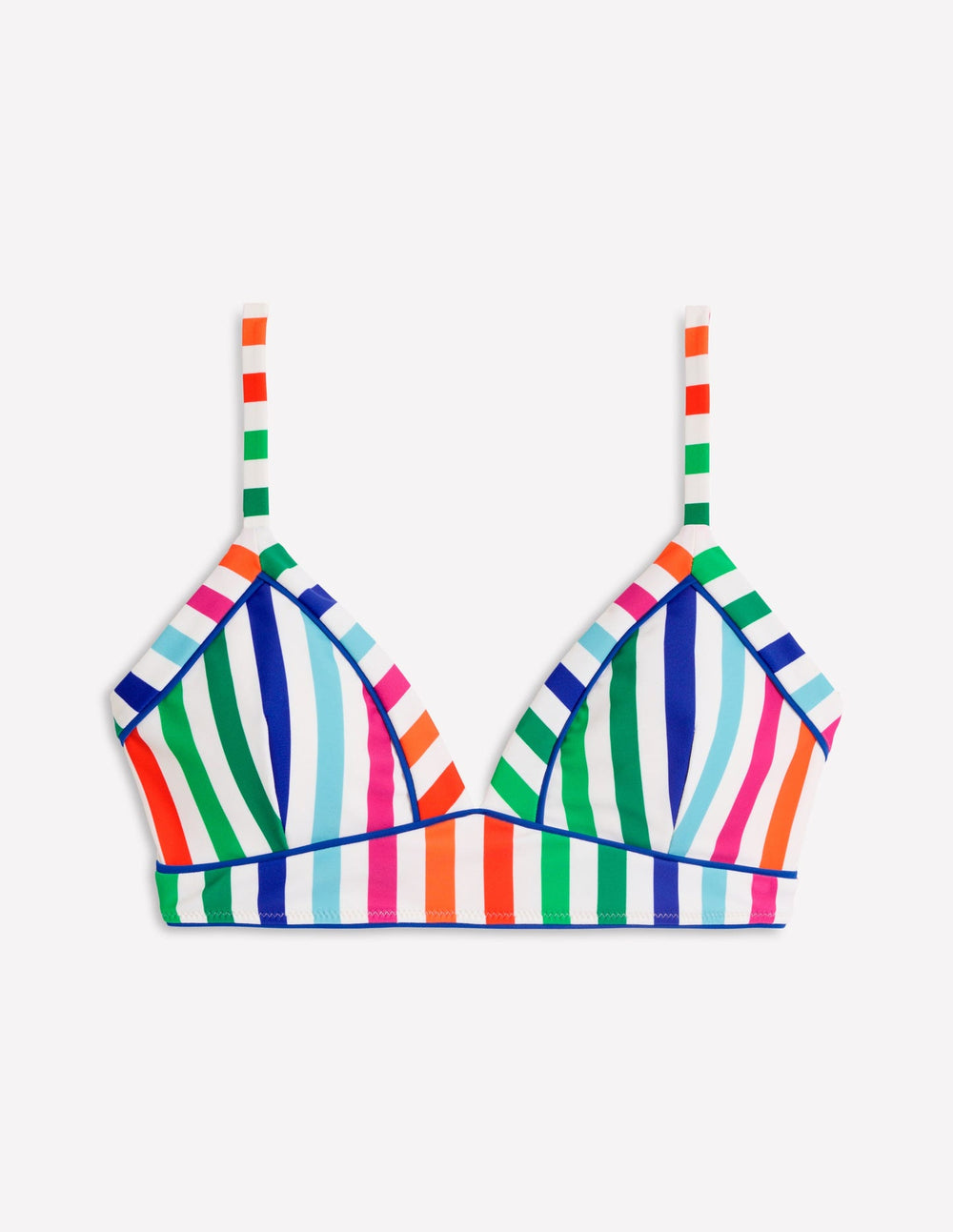 Kasos String V Neck Bikini Top - Multi Stripe