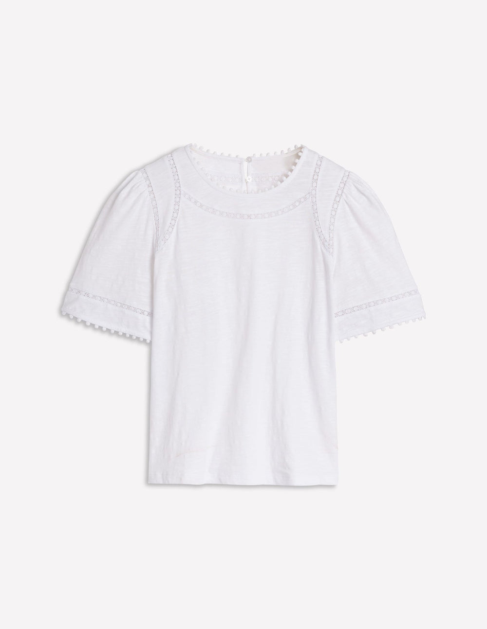 Mila Lace Trim Top - White