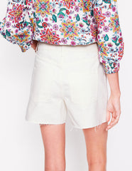 Cut Off Denim Shorts - White