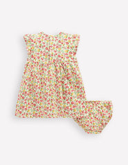 Jersey Frill Sleeve Dress - Multi Summer Flowerbed