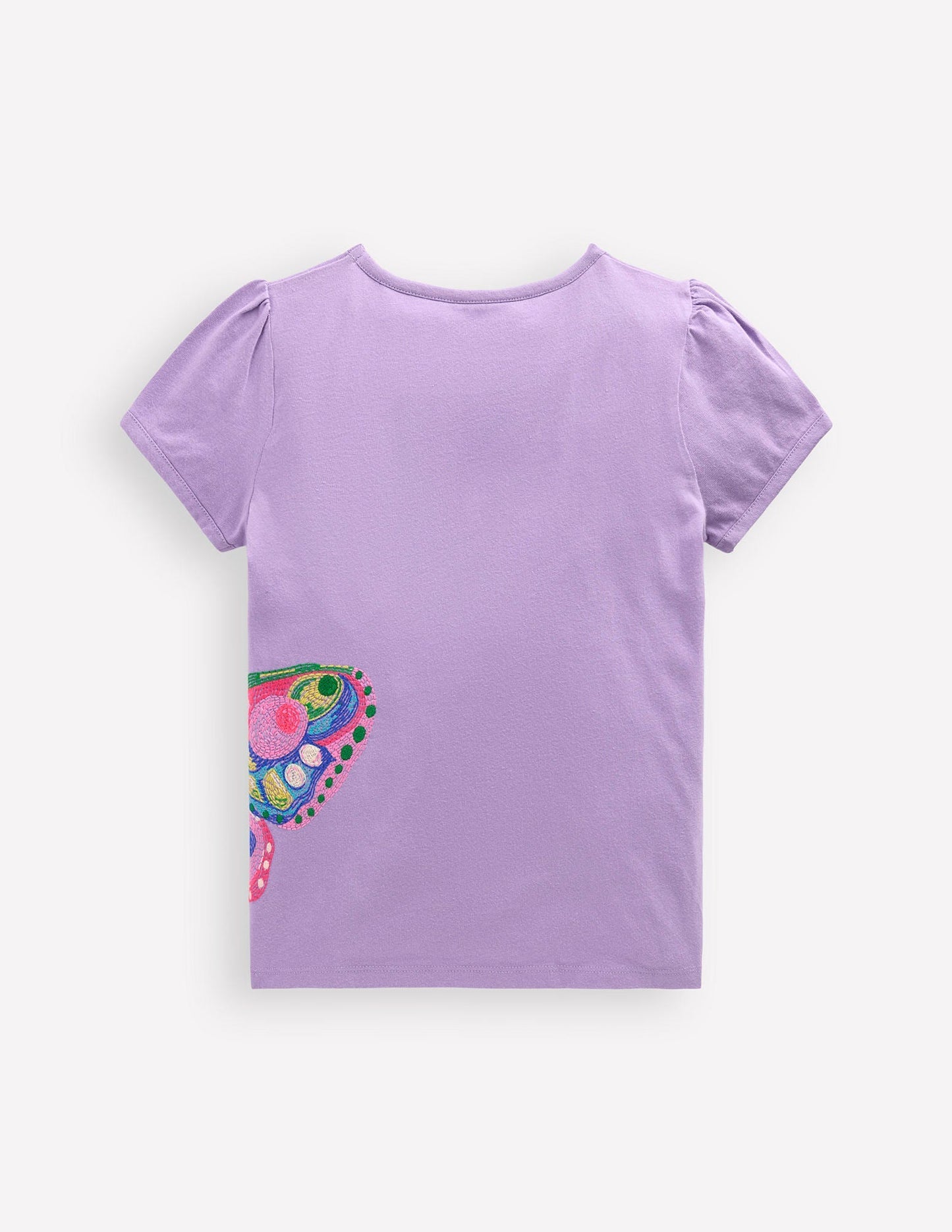 Puff Sleeve Superstitch Top - Parma Violet Purple Butterfly