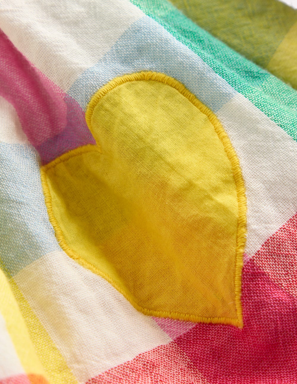 Double Cloth Printed Skirt - Multi Heart Check