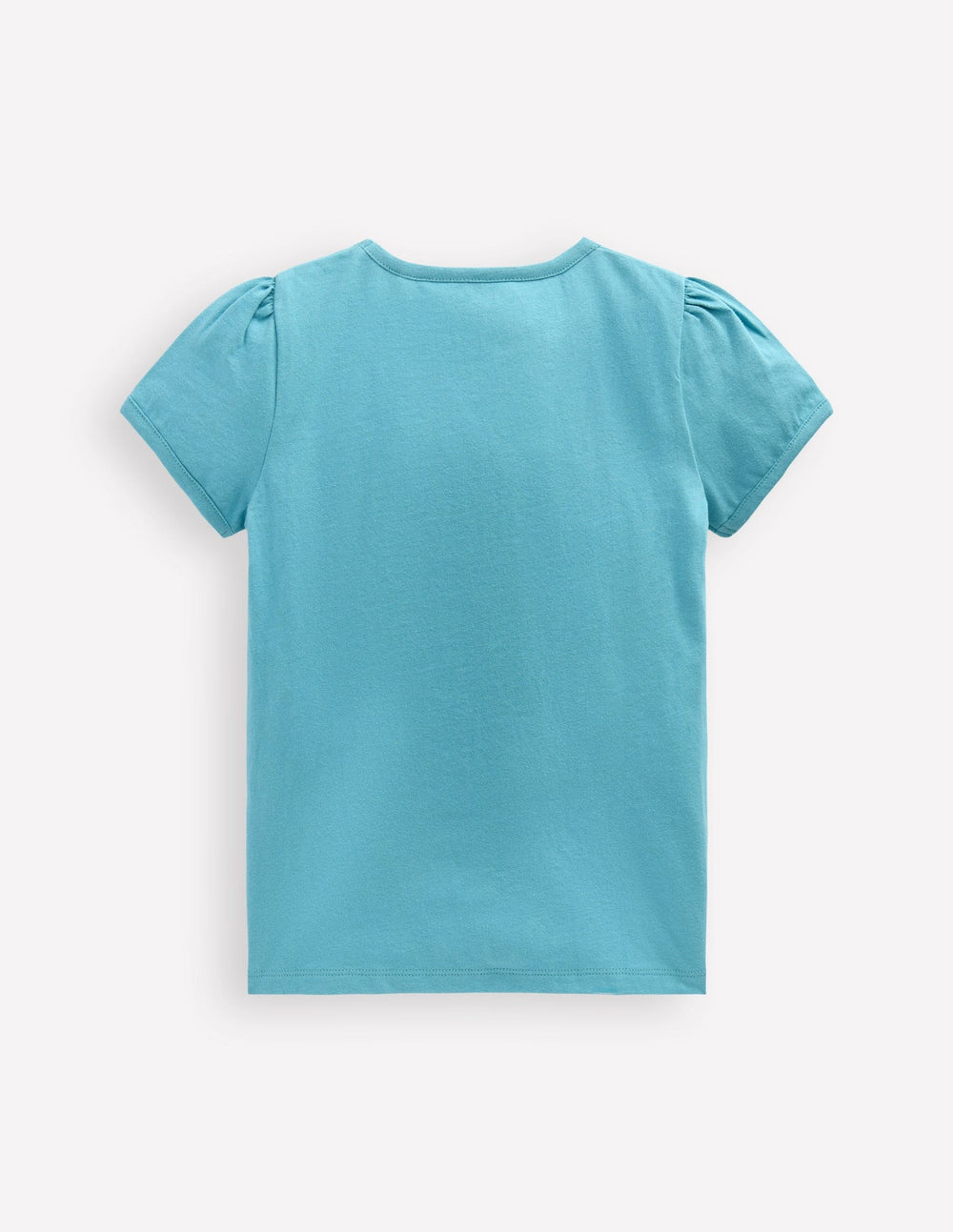 Puff Sleeve Superstitch Top - Aqua Sea Blue Fish