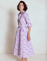 Amy Cotton Midi Shirt Dress - Pretty Violet, Deco Palm