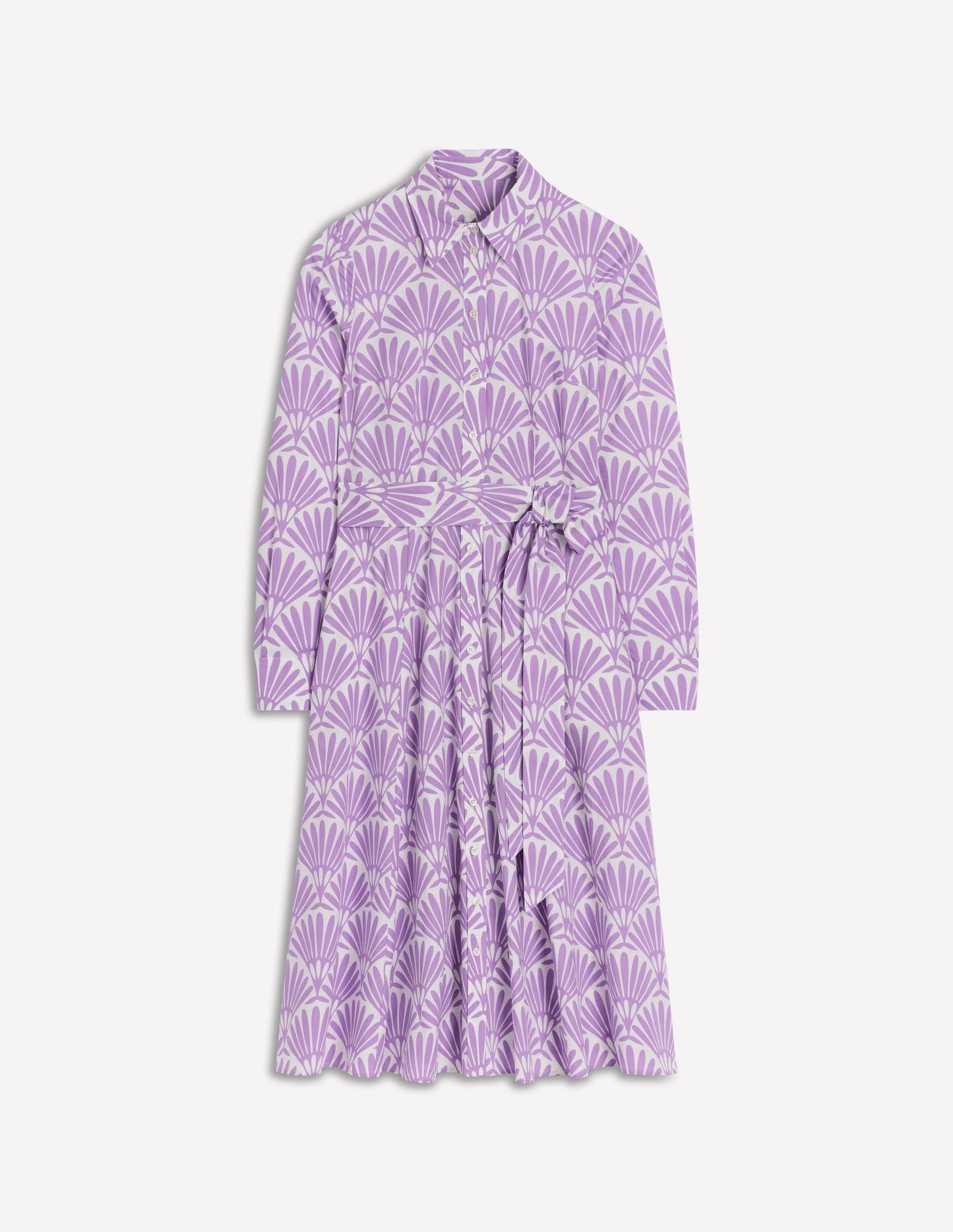Amy Cotton Midi Shirt Dress - Pretty Violet, Deco Palm