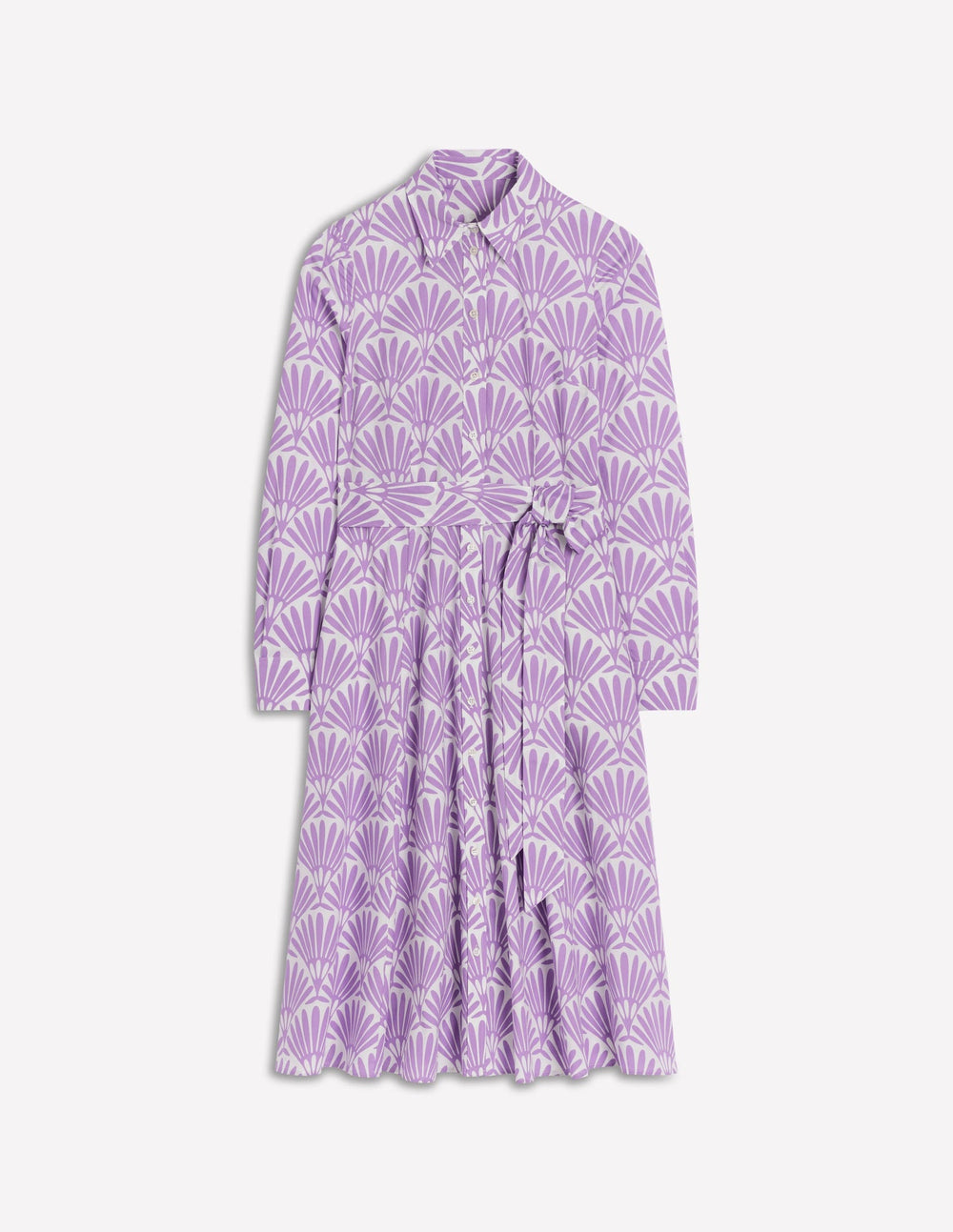 Amy Cotton Midi Shirt Dress - Pretty Violet, Deco Palm