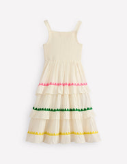 Odette Tiered Woven Sundress - Soft Ivory