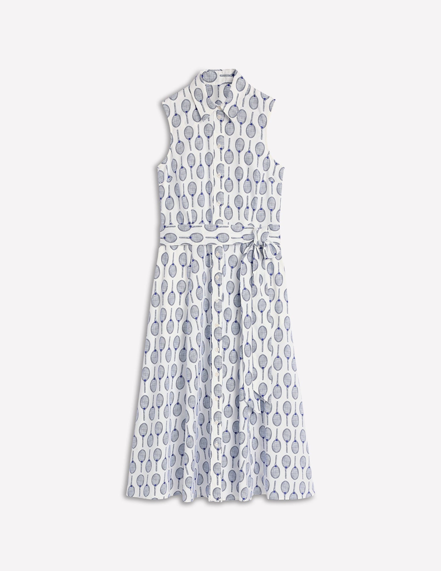 Amy Sleeveless Shirt Dress - Ivory, Tennis