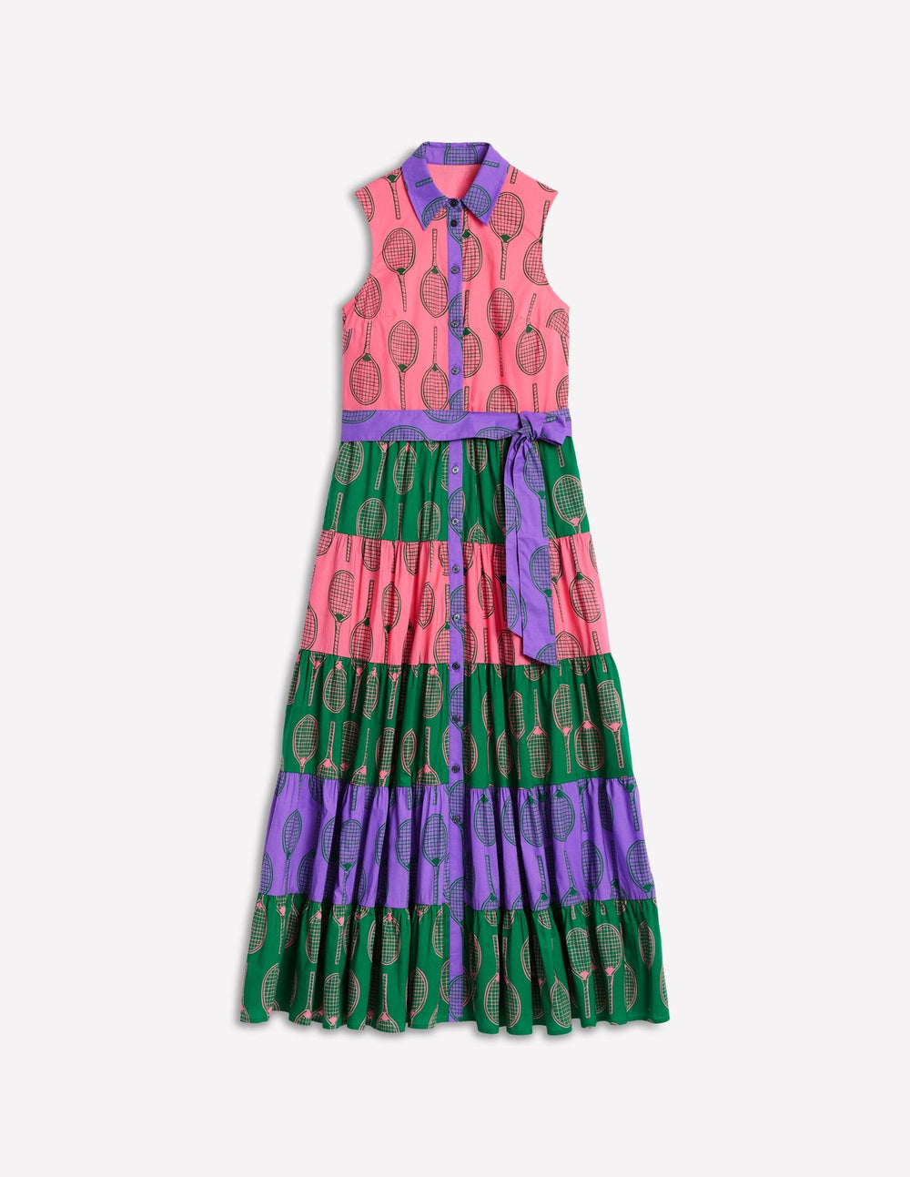 Multi Tiered Shirt Dress - Multi, Tennis