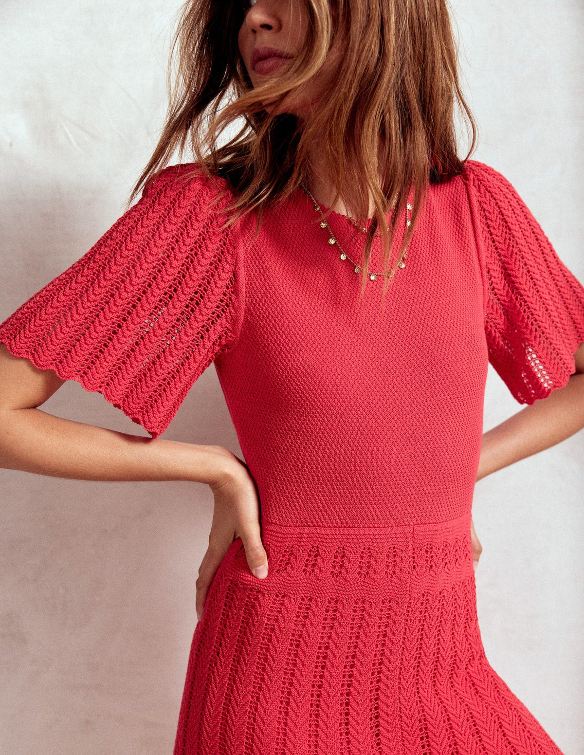 Cotton Stitch Crew Dress - Bittersweet