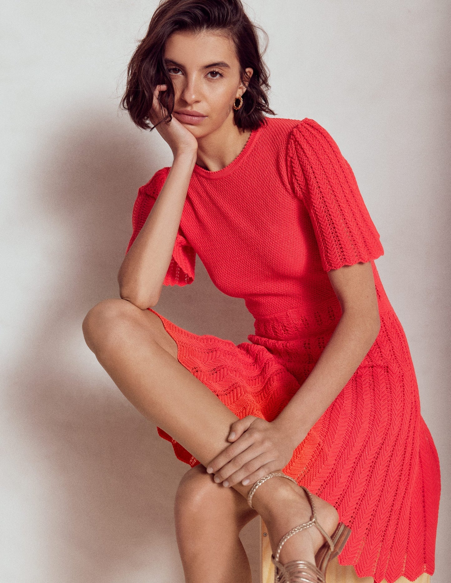 Cotton Stitch Crew Dress - Bittersweet