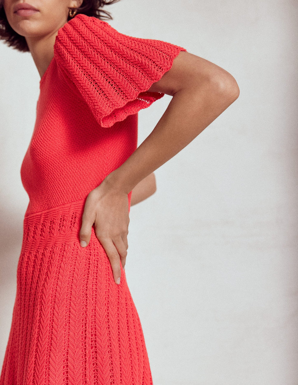 Cotton Stitch Crew Dress - Bittersweet
