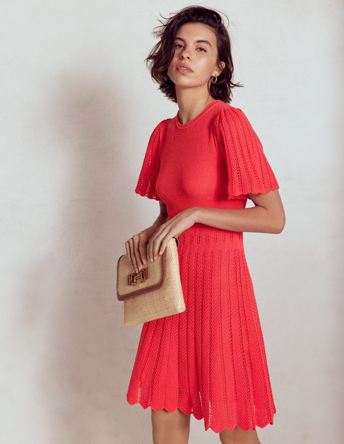 Cotton Stitch Crew Dress - Bittersweet