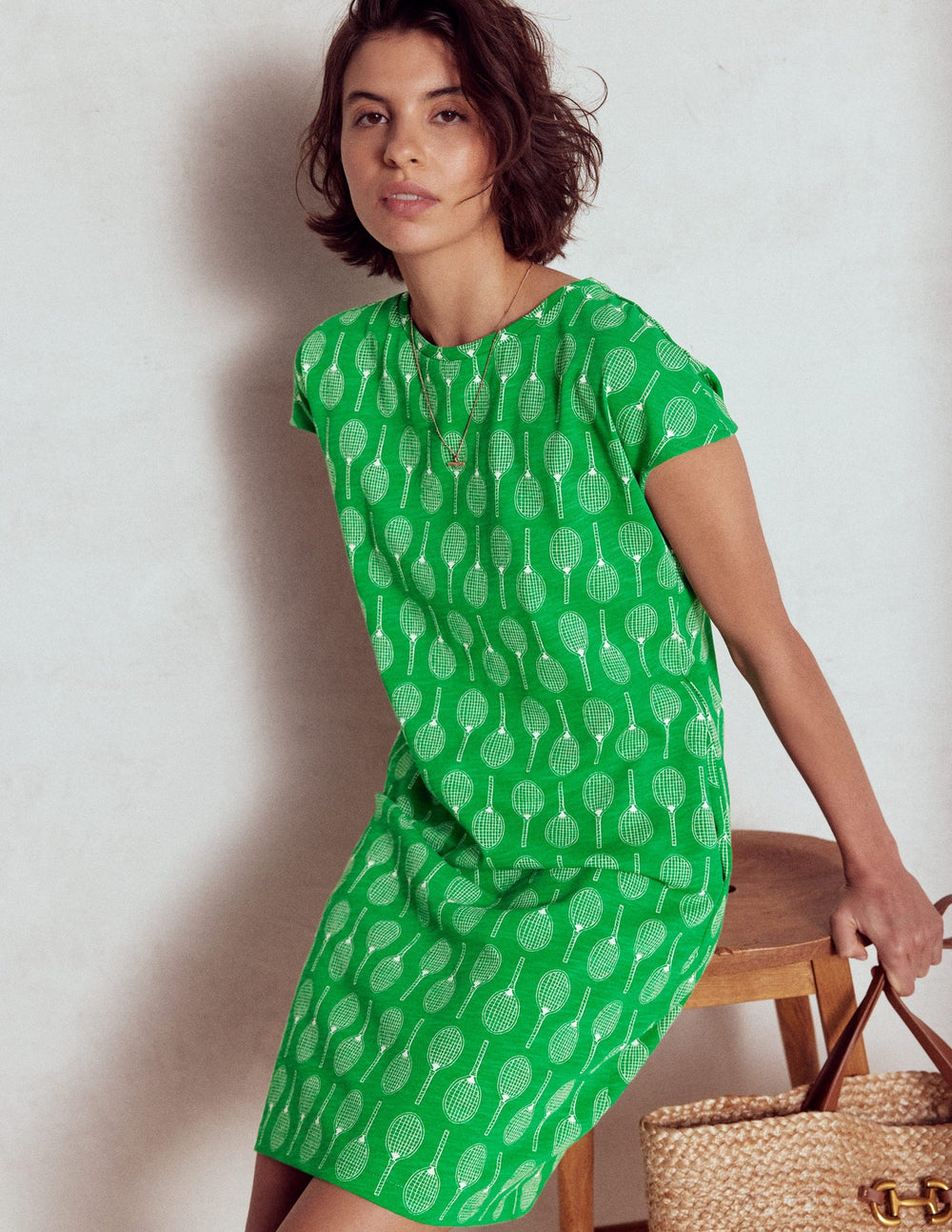 Leah Jersey T-shirt Dress - Rich Emerald, Tennis