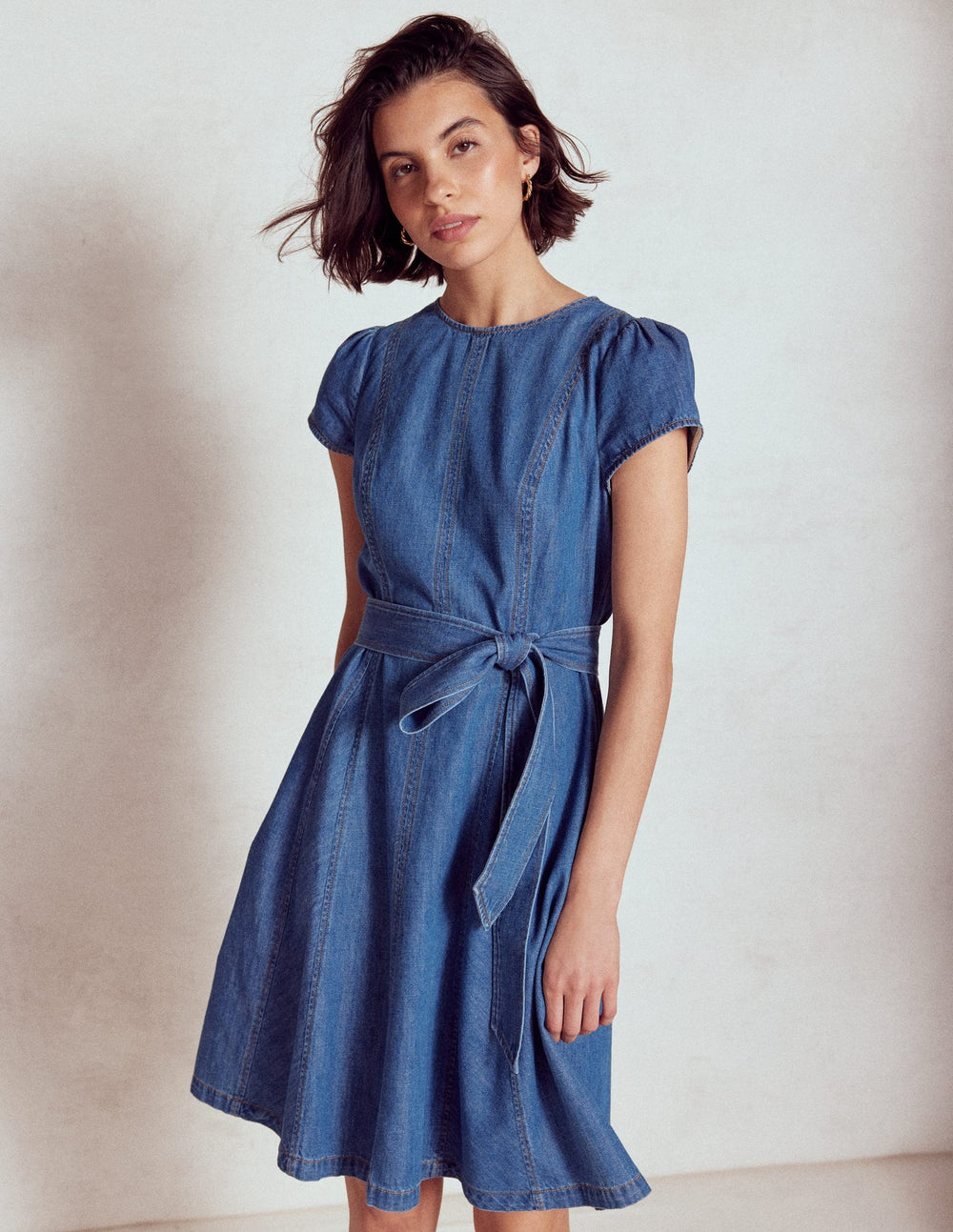 Imo Denim Short Dress - Mid Vintage Denim