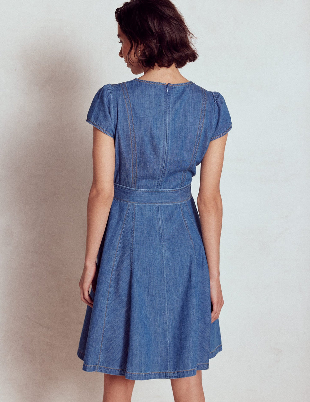Imo Denim Short Dress - Mid Vintage Denim