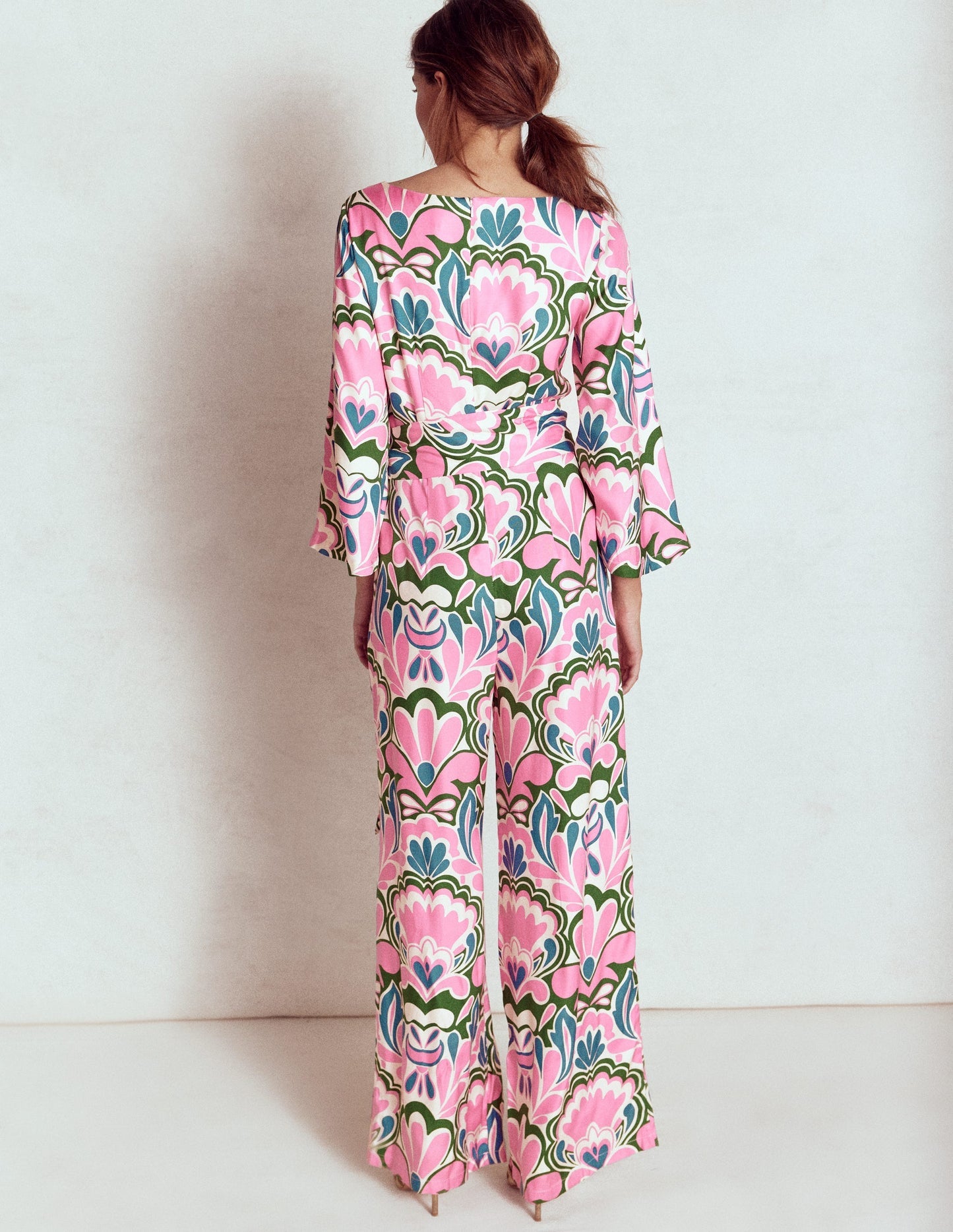Kimono Sleeve Jumpsuit - Meadowsweet Pink, Freesia