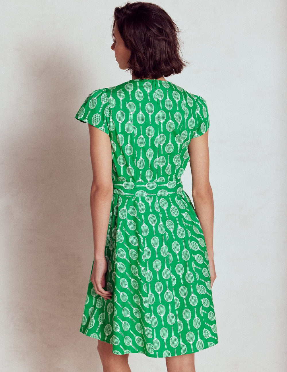 Imo Cotton Short Dress - Rich Emerald, Tennis