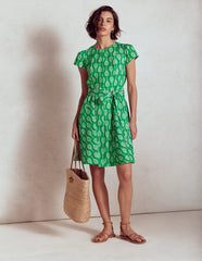 Imo Cotton Short Dress - Rich Emerald, Tennis