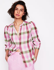 Gingham Double Cloth Top - Pink and Green Gingham
