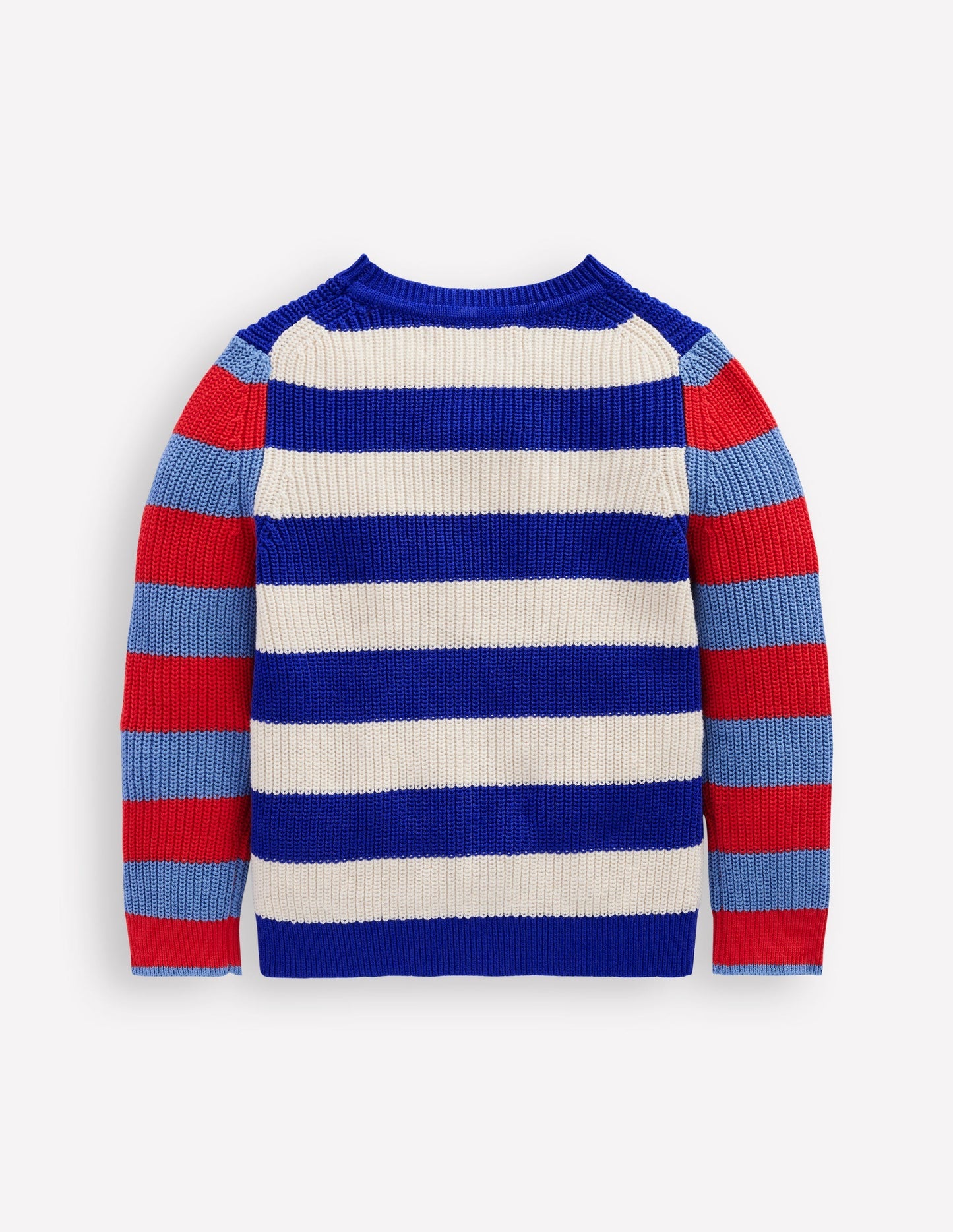 Everyday Cotton Sweater - Bright Blue/Ecru Marl Stripe