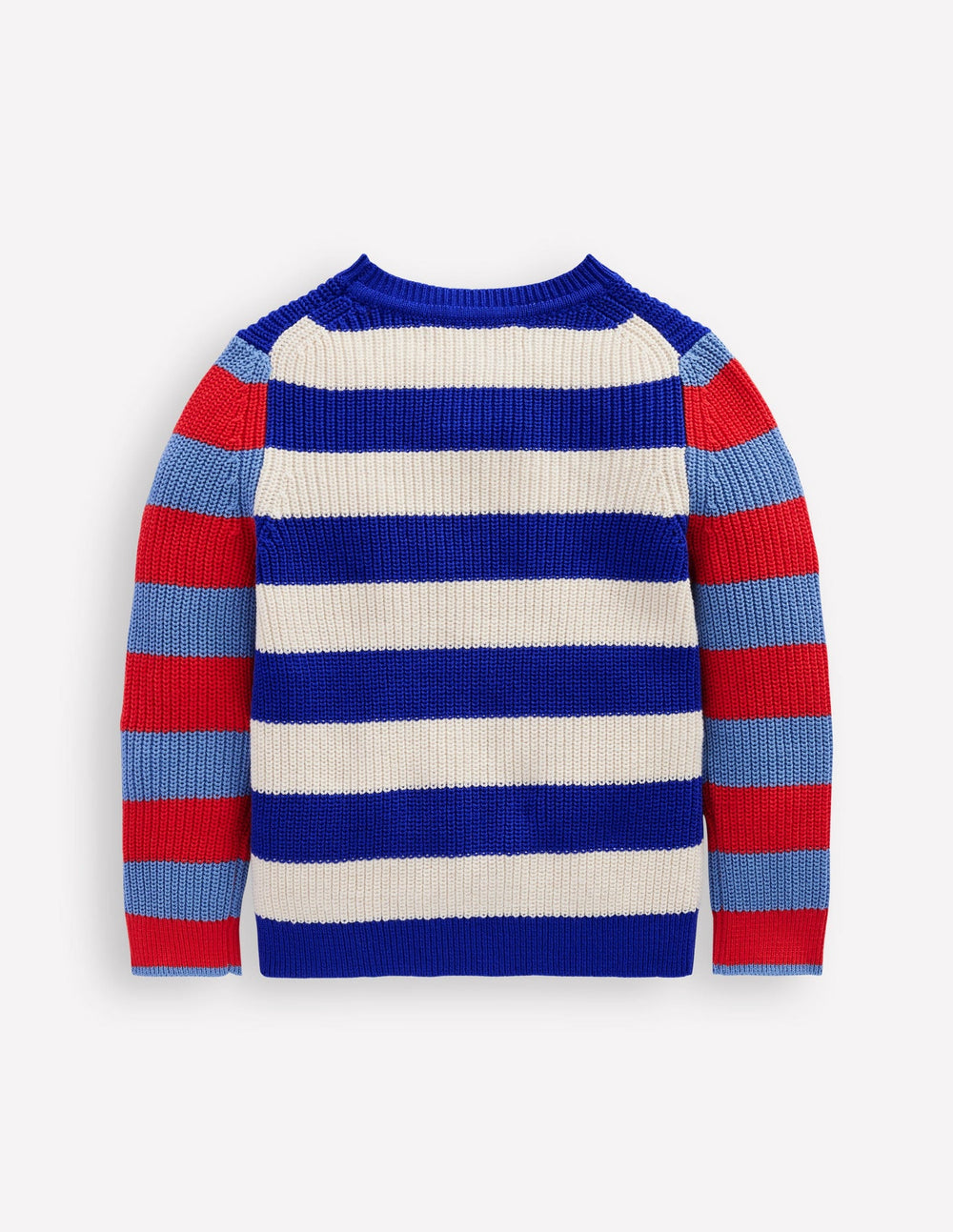 Everyday Cotton Sweater - Bright Blue/Ecru Marl Stripe