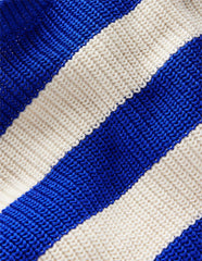 Everyday Cotton Sweater - Bright Blue/Ecru Marl Stripe