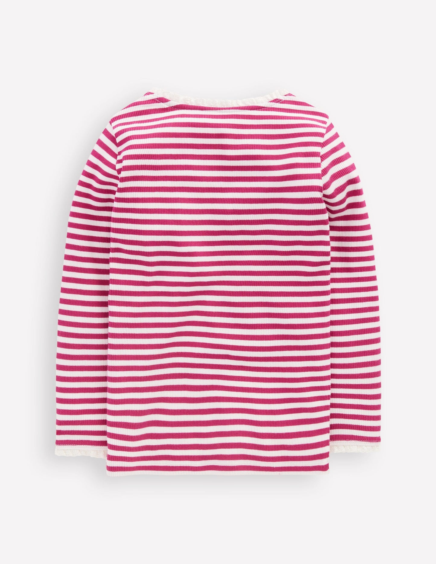 Ribbed Long Sleeve T-shirt - Cherry Jam/Soft Ivory Stripe