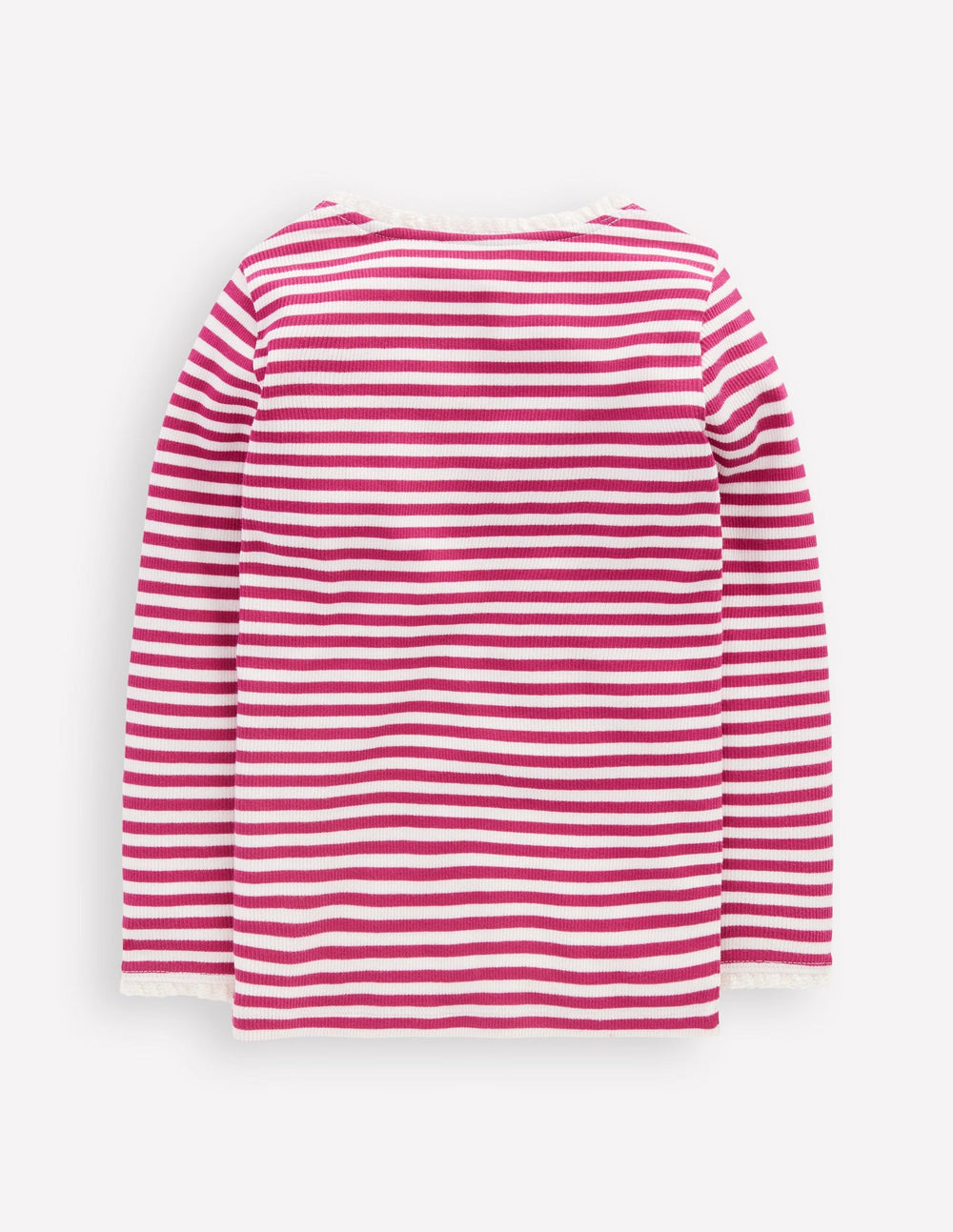 Ribbed Long Sleeve T-shirt - Cherry Jam/Soft Ivory Stripe
