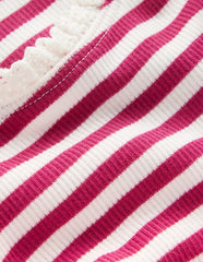 Ribbed Long Sleeve T-shirt - Cherry Jam/Soft Ivory Stripe