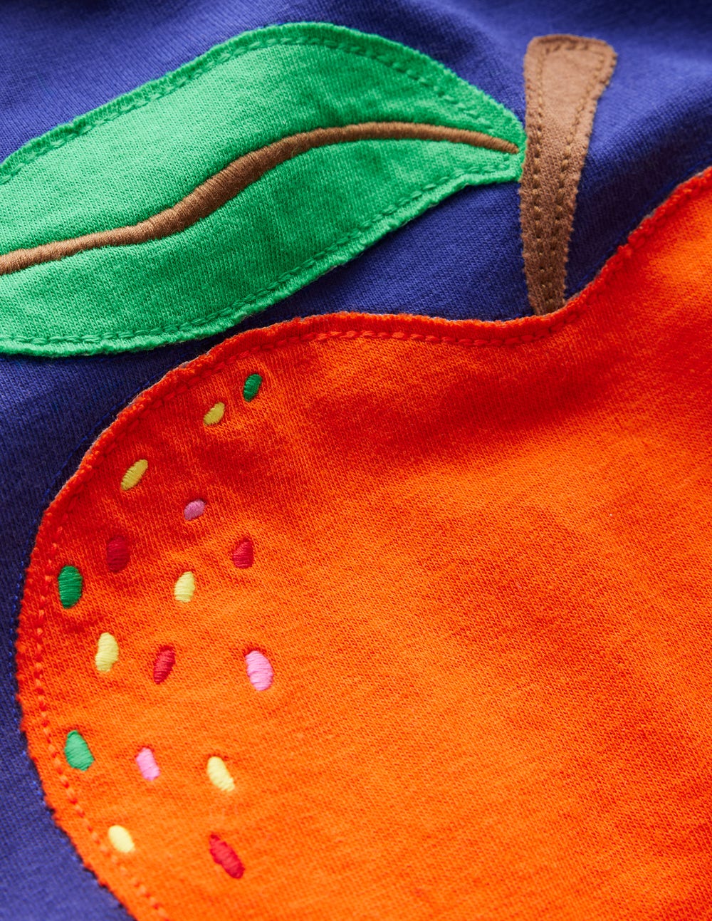 Short Sleeve Appliqué T-shirt - Starboard Blue Apple
