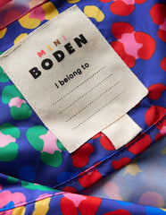 Waterproof Pack - away Jacket - Bright Blue Multi Leopard