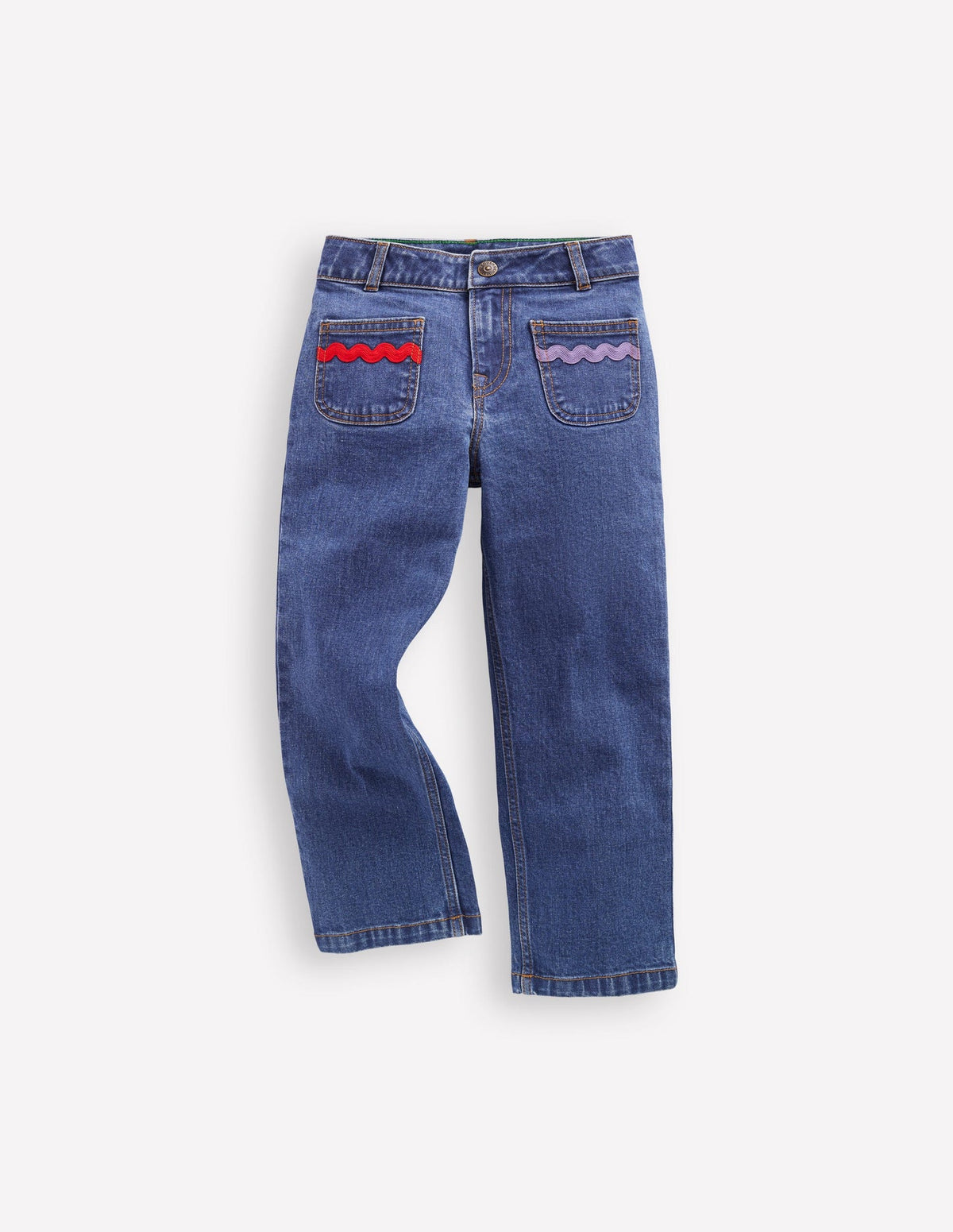 Patch Pocket Pants - Midwash Denim