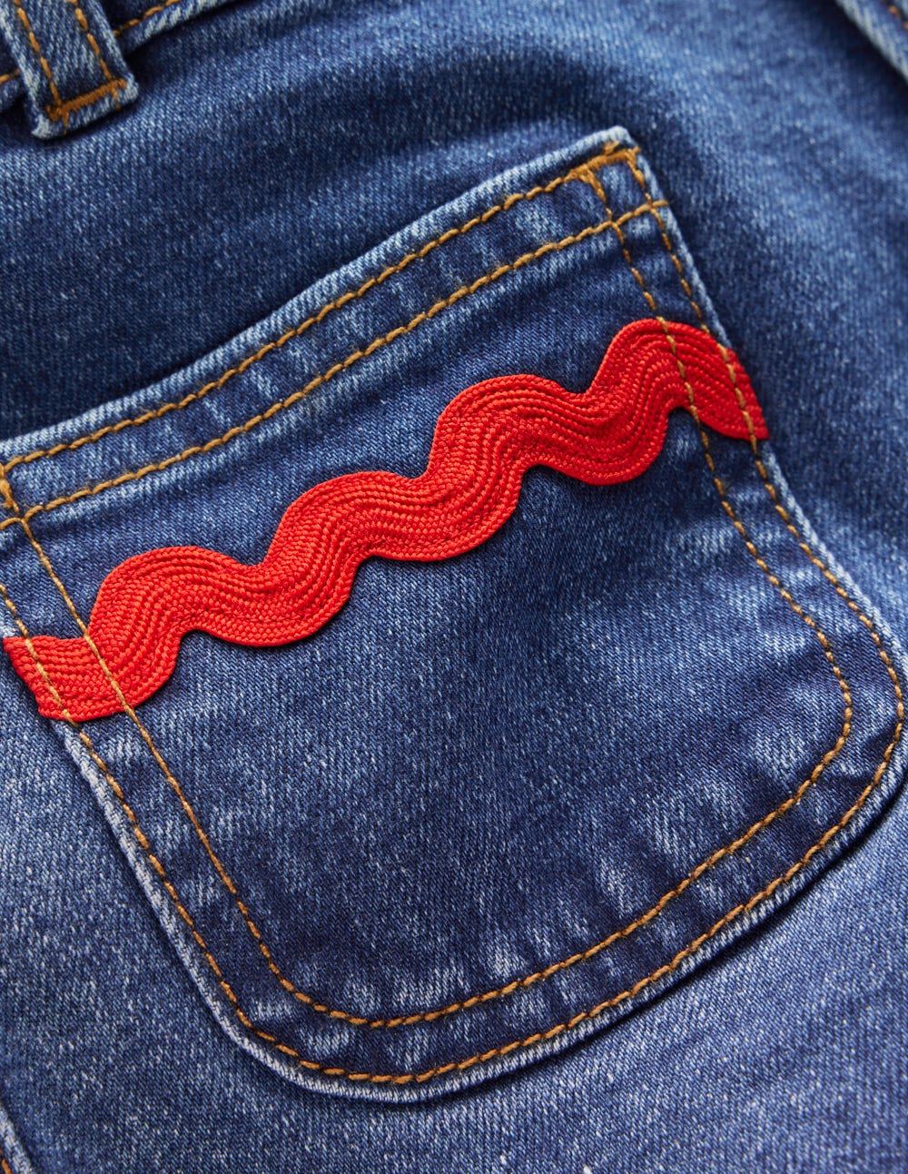Patch Pocket Pants - Midwash Denim