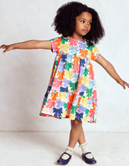 Ariel Twirly Jersey Dress - Multi Rainbow Bows