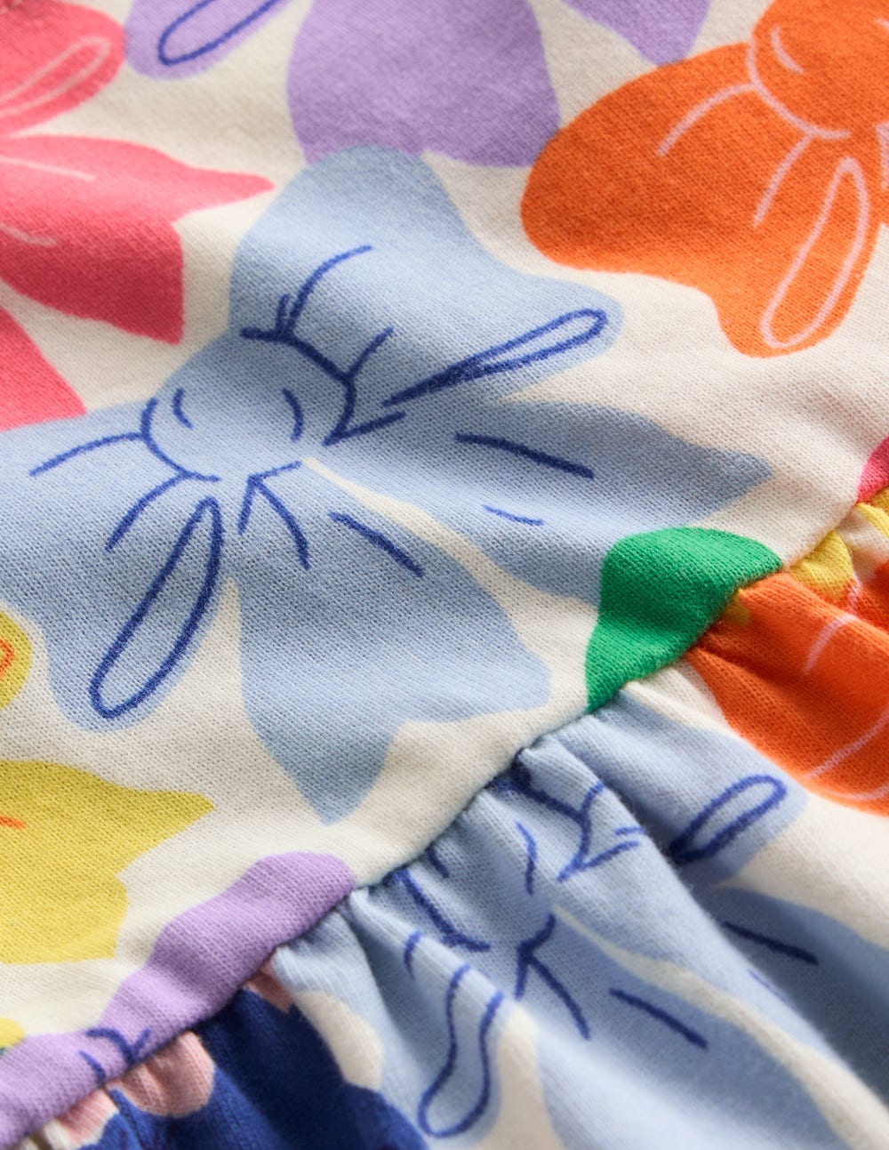 Ariel Twirly Jersey Dress - Multi Rainbow Bows