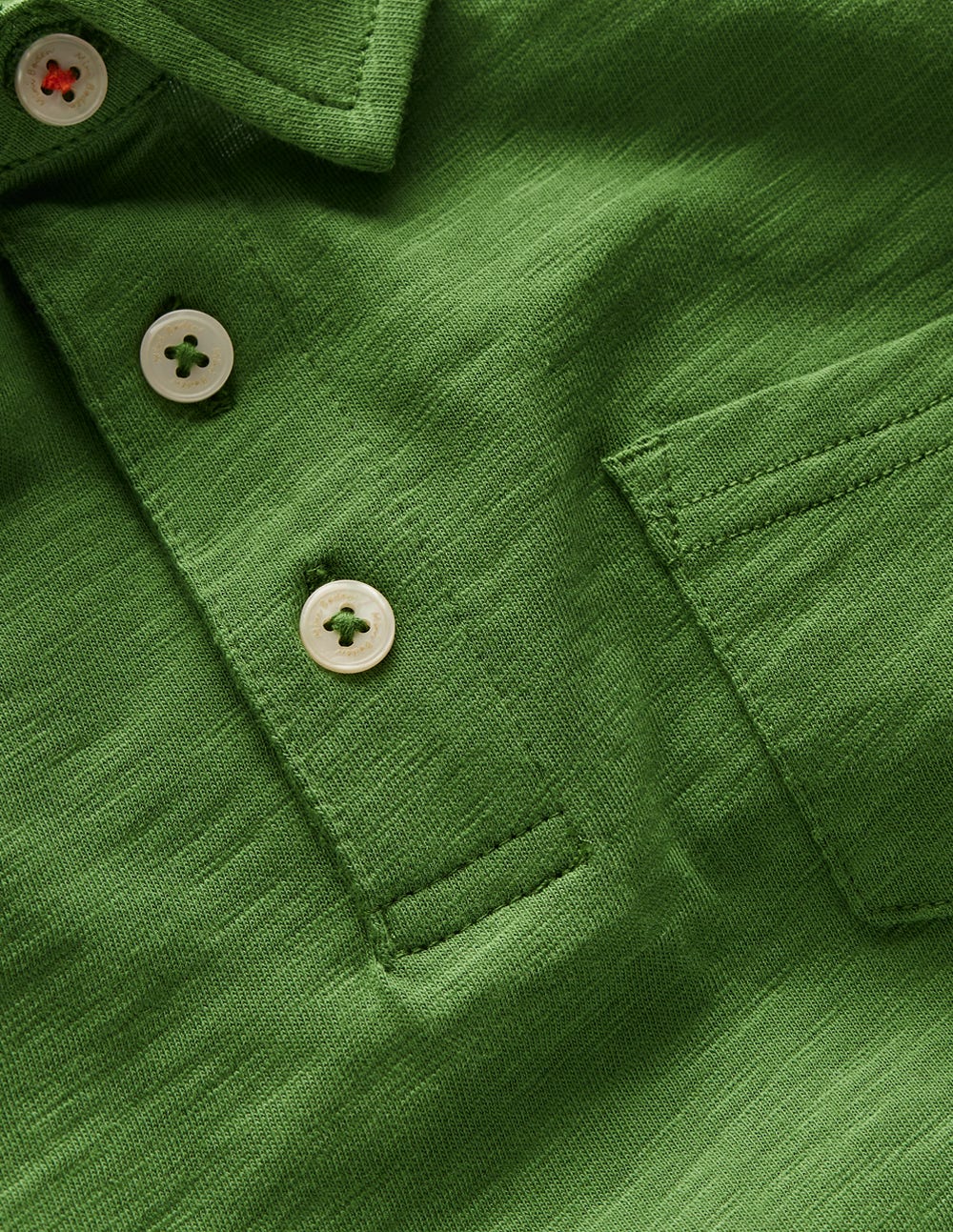 Slub Polo Shirt - Broccoli Green