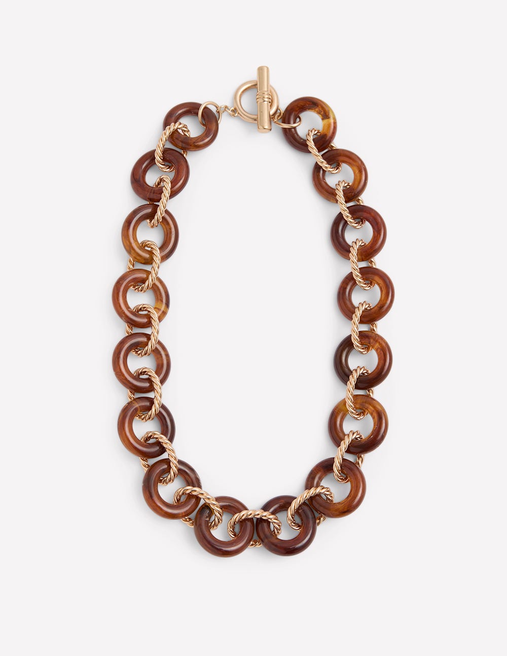 Chunky Resin Chain Necklace - Brown