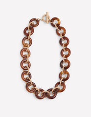 Chunky Resin Chain Necklace - Brown